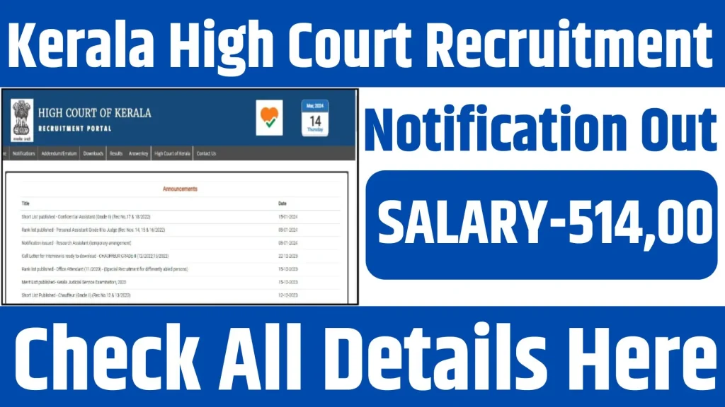 Kerala High Court Recruitment